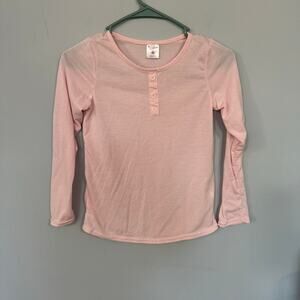 Imagine Sleepwear Pink Henley Pajama Top Girls Size Large Long Sleeves